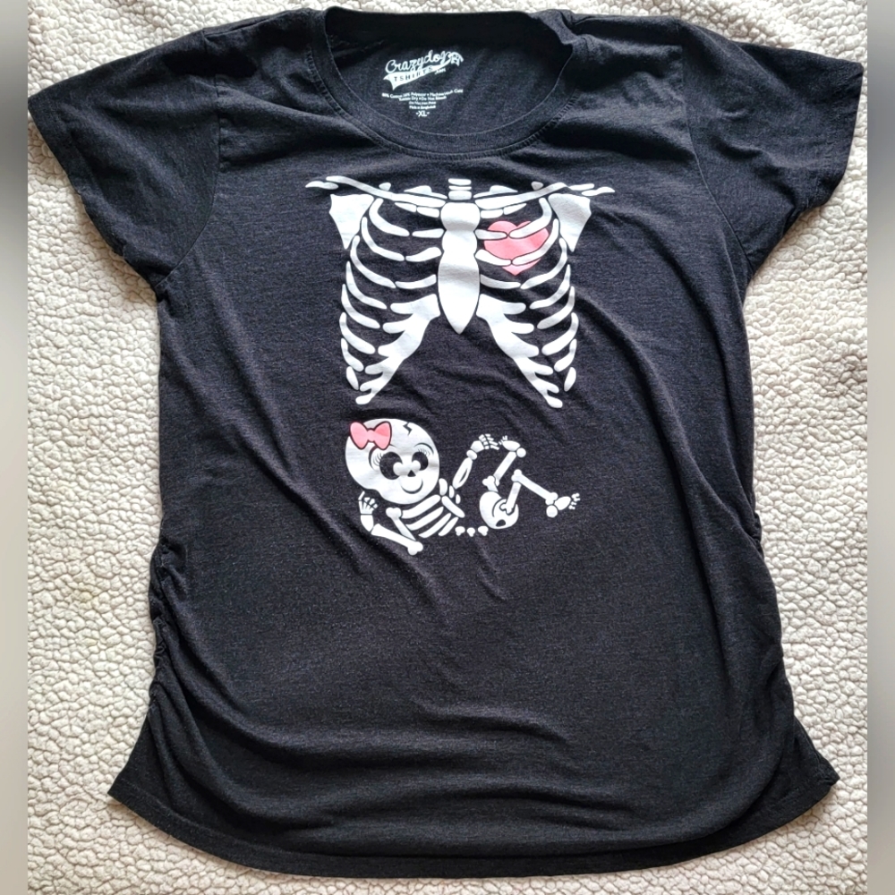 Skeleton Baby Girl Maternity T-Shirt size XL